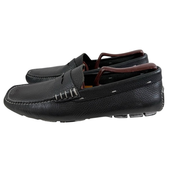 Cole Haan Nike Air Penny Black Loafers Size 9 Wide Black Leather Slip On Shoes - Picture 6 of 13